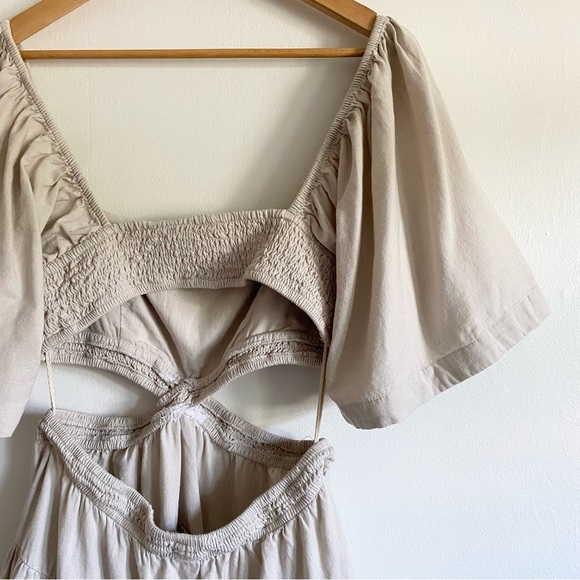 Free People Cross Of Sunlight Mini Dress in Pebbles - Picture 7 of 8